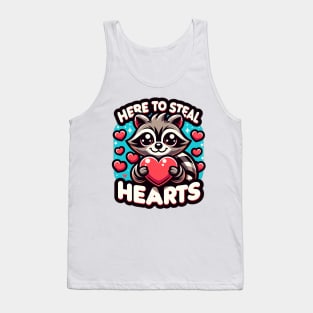 Raccoon Heart Bandit - Cute Animal Love Graphic Tank Top